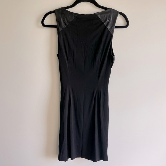 Little Black Dress with Leather accents - Picture 2 of 3